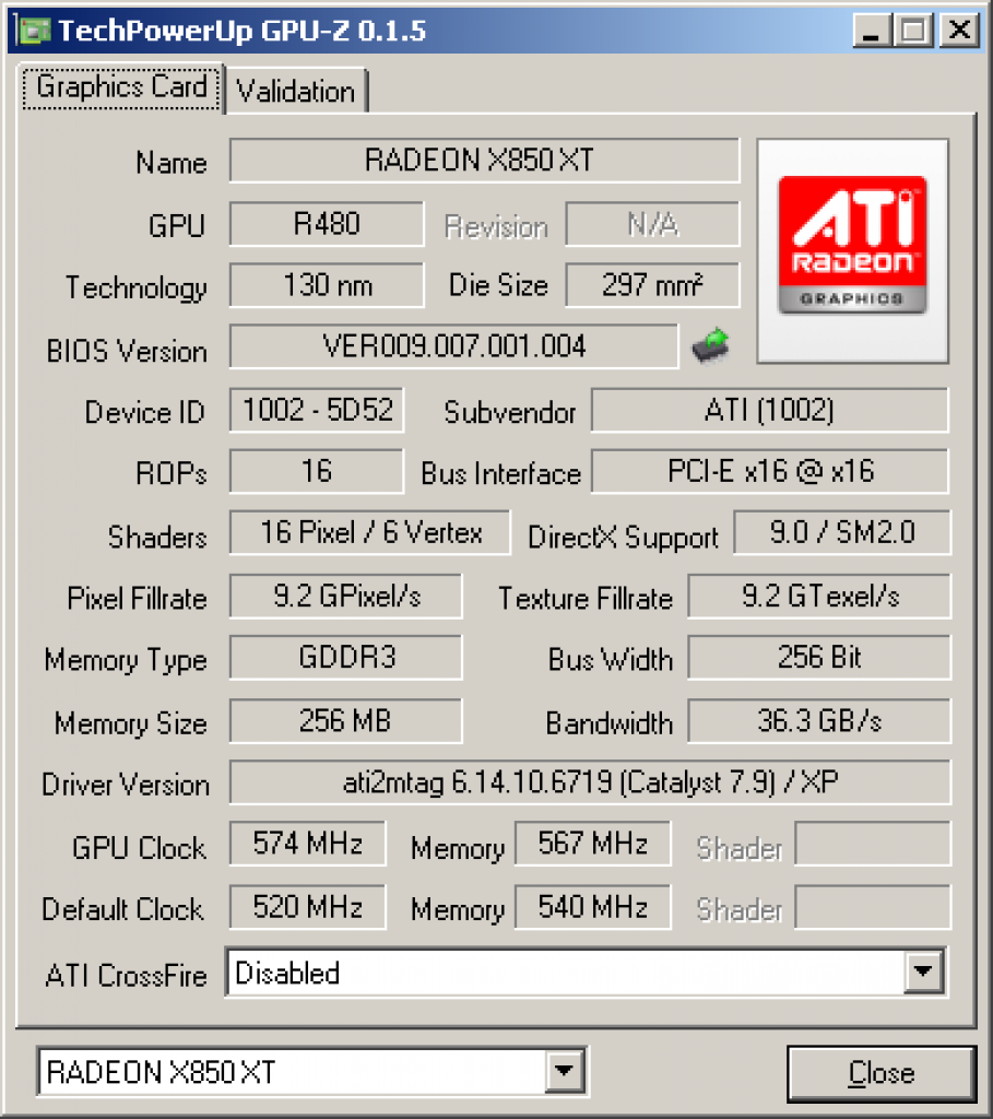 [21/12/2007] GPU-Z: Hier Version 0.1.5 (Bild: PCGH)