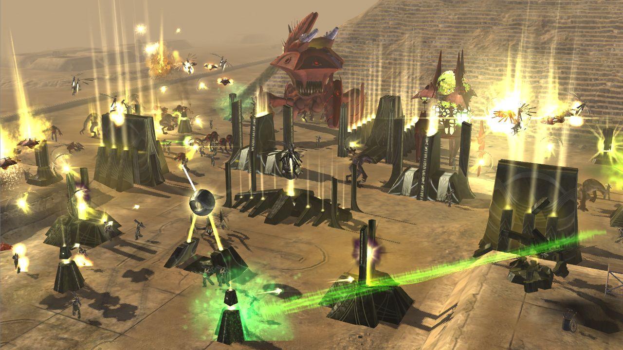 [16/01/2008] Universe at War von Sega erschien Anfang 2008. Die Handlung setzt 2012 ein, als eine Alien-Invasion auf der Erde beginnt. Neben den Menschen können Sie drei weitere Fraktionen spielen.