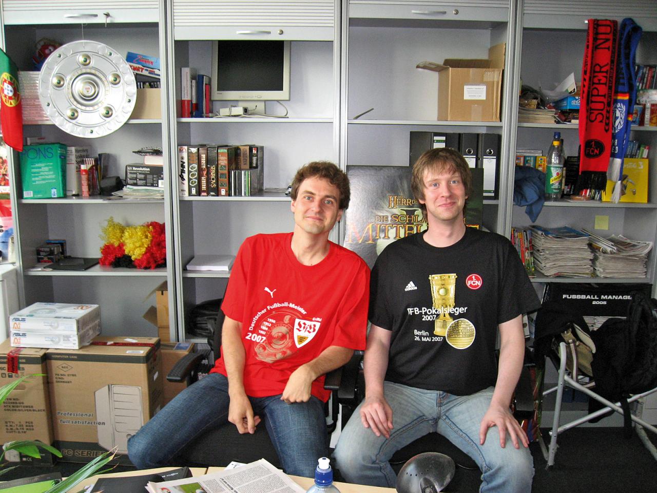 [12/02/2008] Gerald Köhler (links) und Cord Westhoff - das Design-Team des Fußball Managers.