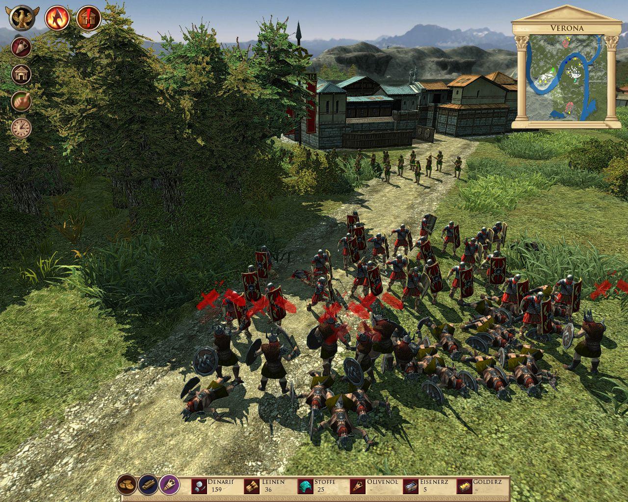 [25/03/2008] Die Militäreinlagen sind abermals weit weg von einem Rome: Total War. Immerhin setzen Barbaren den Spieler unter Druck, was eine zusätzliche Herausforderung bedeutet.