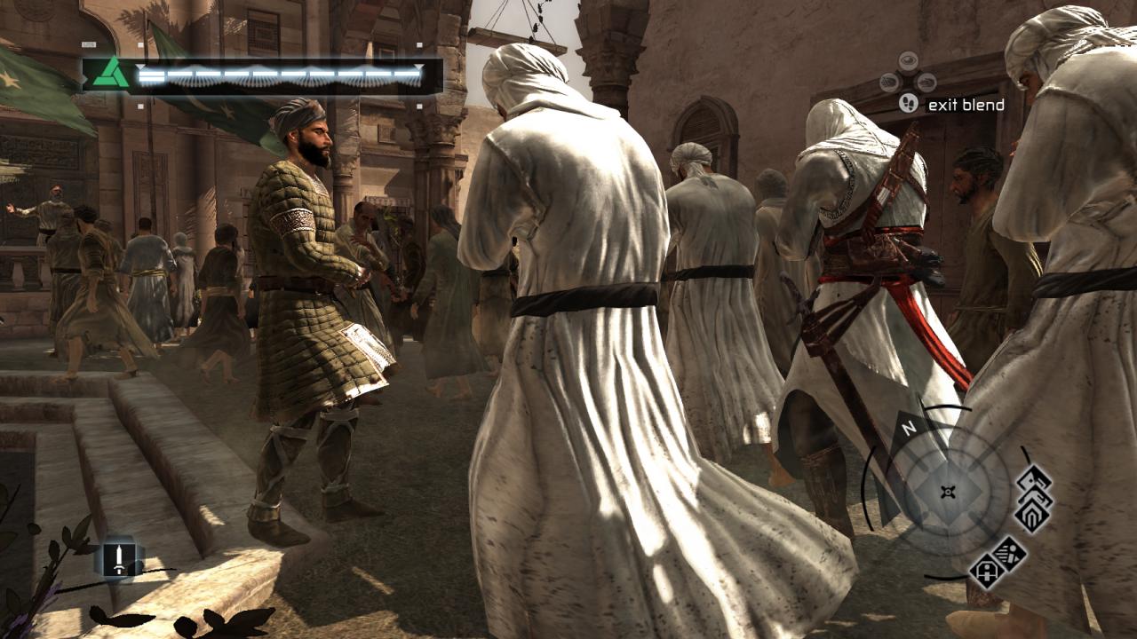 [25/04/2008] Altair, der Protagonist aus dem ersten Assassin's Creed-Teil, kann in einer Gruppe von Mönchen untertauchen, um seinen Verfolgern zu entkommen oder gesperrte Bereiche zu betreten. Wem werden schon die ganzen Waffen auffallen, die einer der Mönche bei sich trägt?