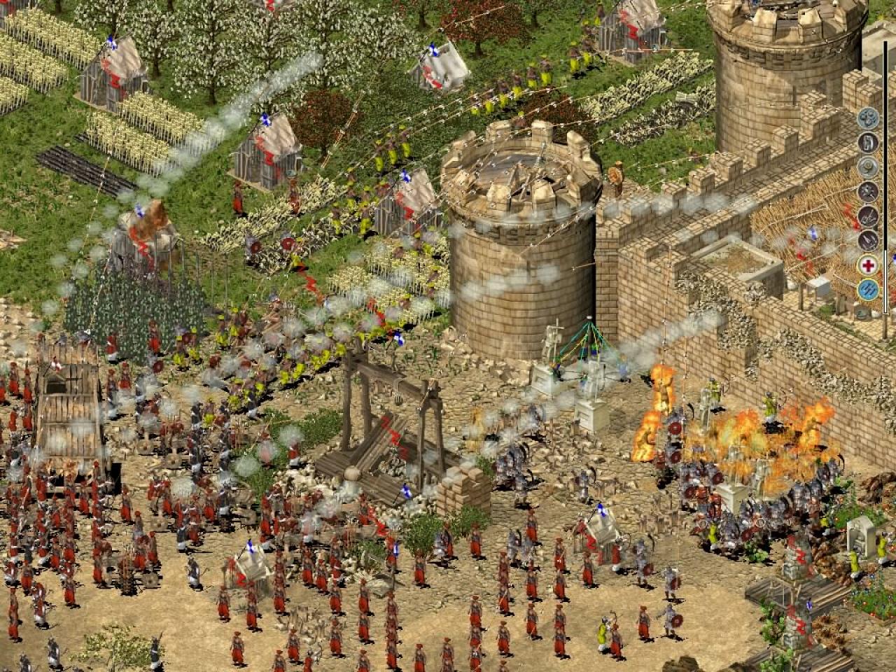 [22/04/2008] Damals wie heute keine Schönheit: Stronghold Crusader. Die Extreme-Version wirkt allerdings allerorten zusammengeflickt.