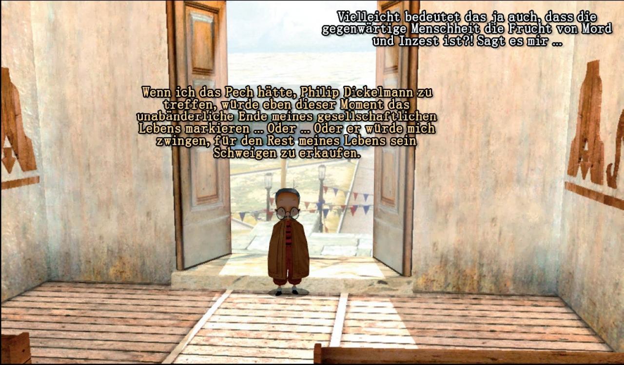 [08/04/2008] 5 - Ausufernde Langweiler-Dialoge: Im Gegensatz zu vielen Adventure-Autoren machen wir’s kurz: Dialoge Schiller’schen Schlages bremsen oft den Spielfl uss und führen zu schweren Lidern. Länger quasseln ist okay, wenn die Lachmuskeln etwas davon haben (Monkey Island) oder wenn die Synchronisierung wirklich überzeugt (Baphomets Fluch, mit der Stimme von Scully aus Akte X etwa). Nicht okay: Bleiwüsten mit der Dynamik schlafender Schildkröten.