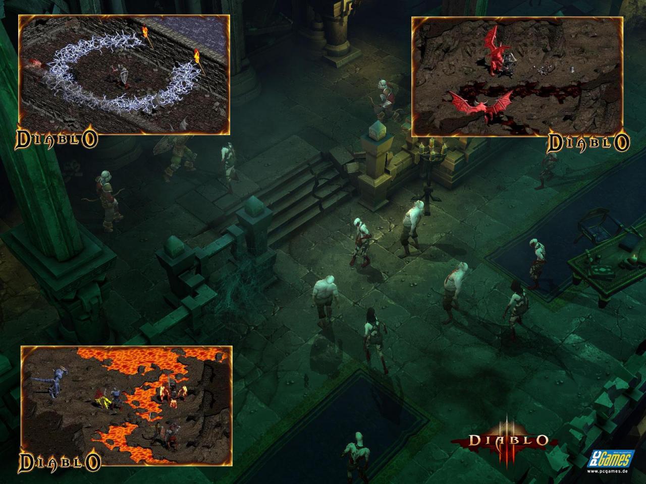 [30/06/2008] Es tritt an: Der Urvater, Diablo, gegen Diablo 3. Die Unterschiede sind eindeutig. Umgebung und Figuren sind in Diablo 3 wesentlich detaillierter.