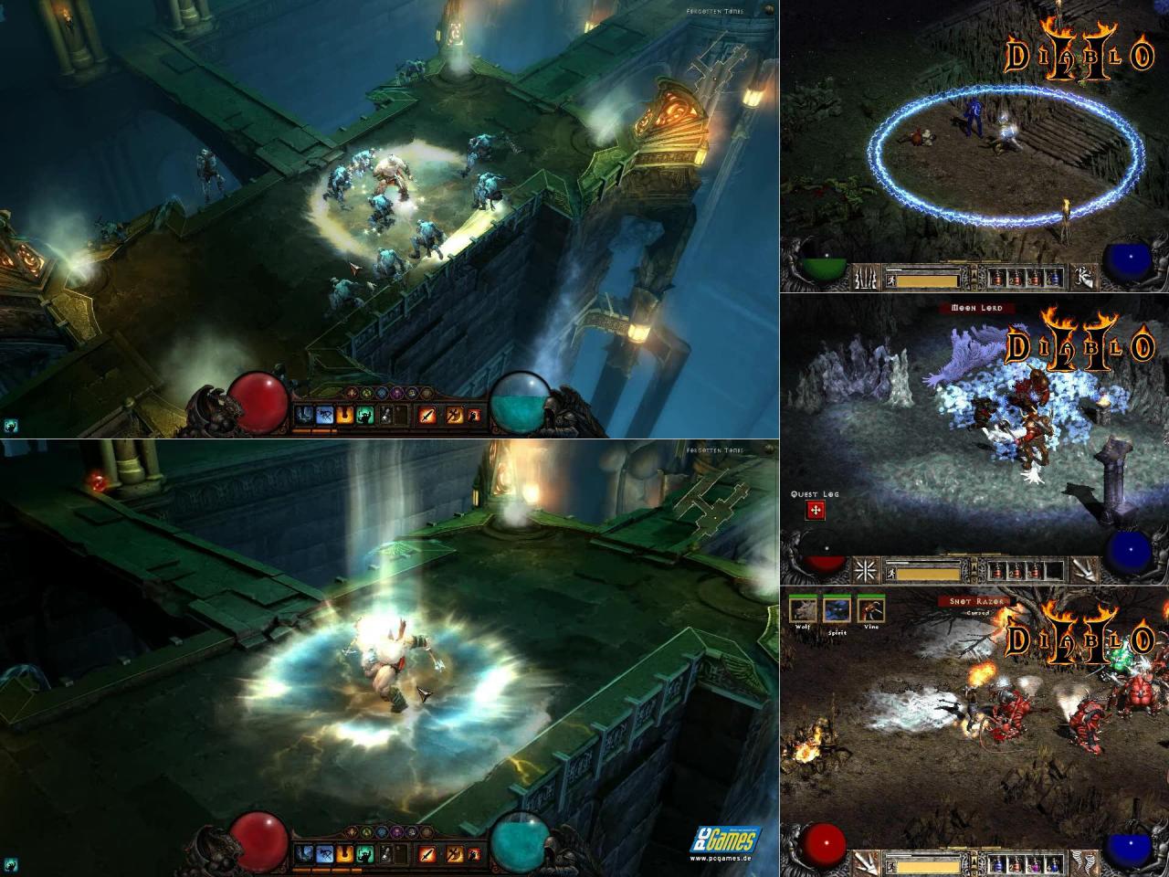 [30/06/2008] Noch einmal Teil 2 gegen Teil 3. Auch hier sind Unterschiede deutlich erkennbar. Dennoch: Diablo 2 bot damals eine astreine Grafik.