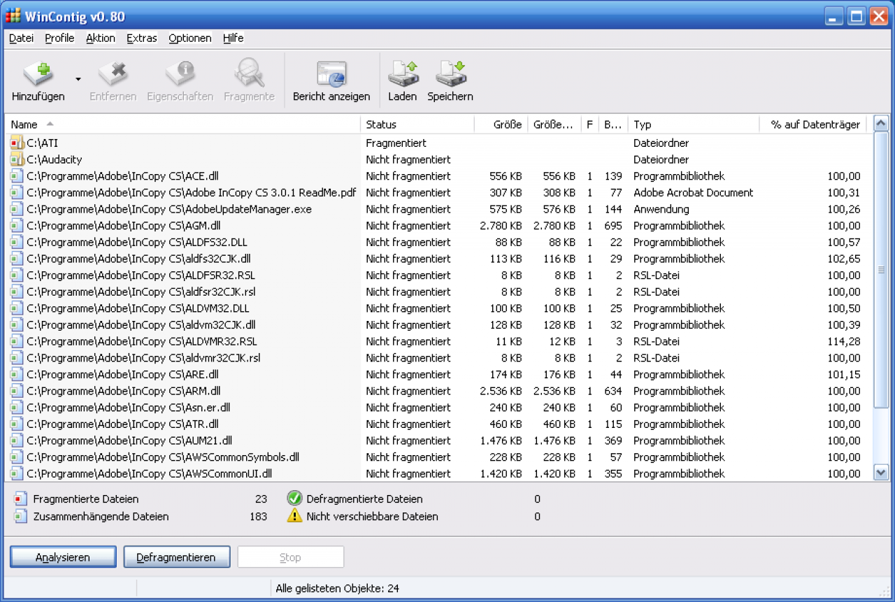 [24/06/2008] Wincontig 0.80 (Bild: PCGH)