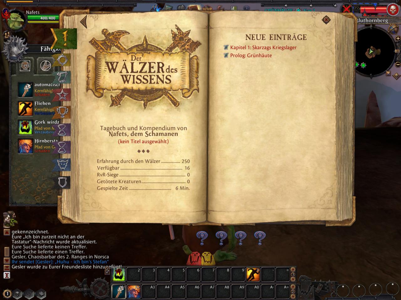 [16/09/2008] Ähnlich aufgemacht wie das Buch der Taten in Der Herr der Ringe Online, präsentiert sich das Ingame-Nachschlagewerk in Warhammer Online, gespickt mit jeder Menge Infos.