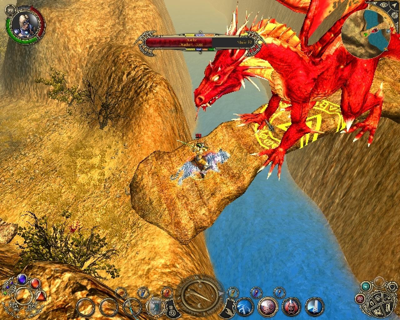 [10/10/2008] Der Drache schwebt halb in der Luft - solche Detailmängel erlebt man leider oft in Sacred 2.
