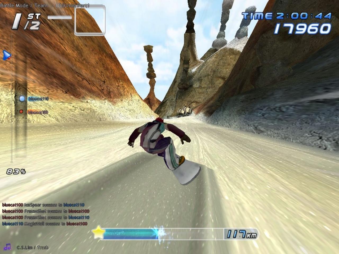[12/11/2008] Teilweise düsen Sie in Snowbound Online auch über Sand oder Gras.