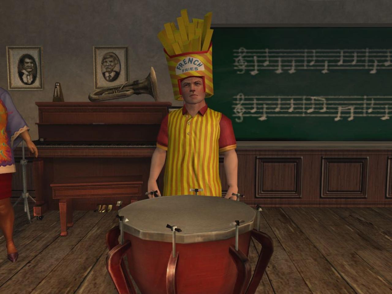 [23/12/2008] Witzige Kostüme wie dieses Pommes-Outfit lassen sich durch kleine Missionen freischalten. Sogar Passanten reagieren mit bissigen Kommentaren auf Ihre dämliche Kleidung.