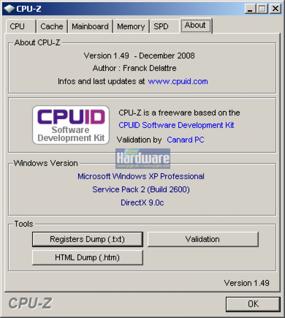 [05/12/2008] CPU-Z verrät sämtliche Details Ihres Prozessors. (6)
