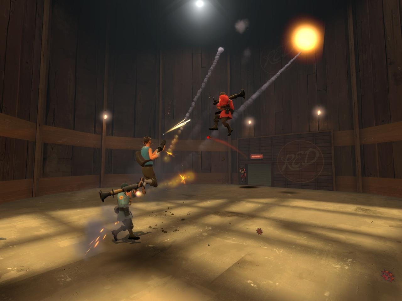 [23/12/2008] In Duel Duel 2 für Team Fortress 2 sind die Wiederbelebungspunkte mit Türen gesichert. Das verhindert direkten Beschuss.