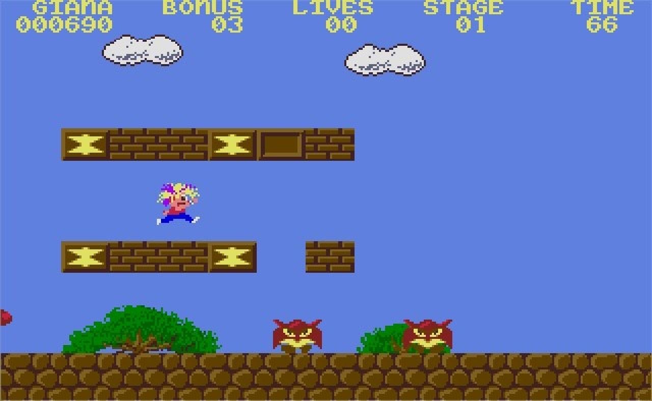 [16/12/2008] Das 1987 erschienene Jump 'n' Run Great Giana Sisters ähnelte Super Mario Bros wie ein Ei dem anderen. Bereits der erste Level war fast komplett ohne Änderungen von Super Mario Bros. übernommen worden und die Spielmechaniken fast identisch.