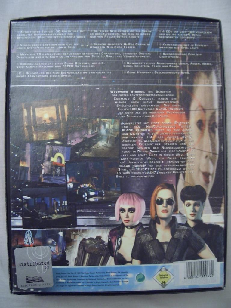 [08/01/2009] Eingesendet von King K Rool - Die Rückseite von Blade Runner (Westwood Studios, Virgin Interactive, 1987)