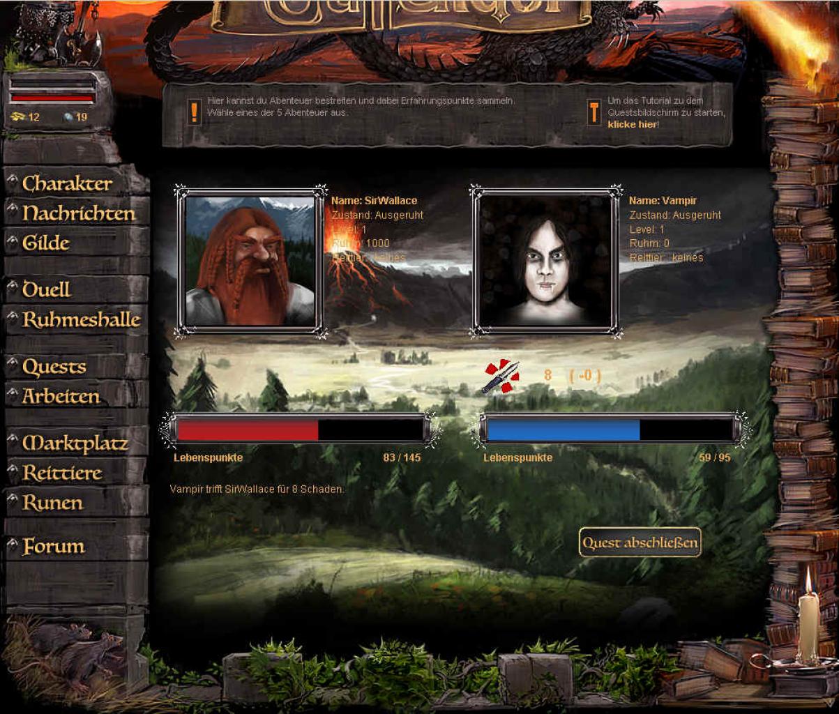[20/01/2009] In Quests of Gallendor hauen Sie sich unter anderem mit Vampiren.