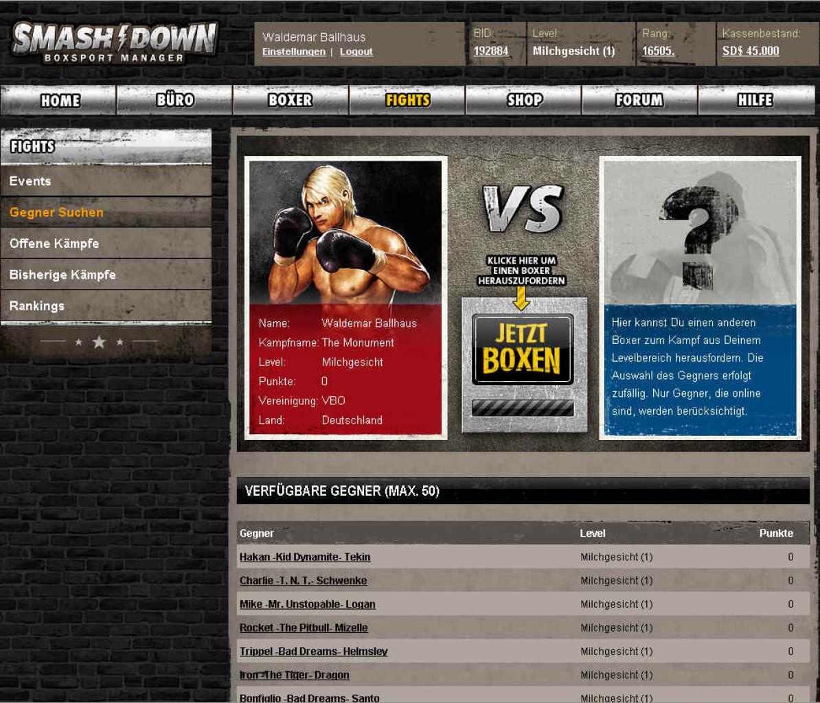 [28/01/2009] Über eine praktische Spielerliste wählen Sie in Smashdown Ihren nächsten Opponenten aus.