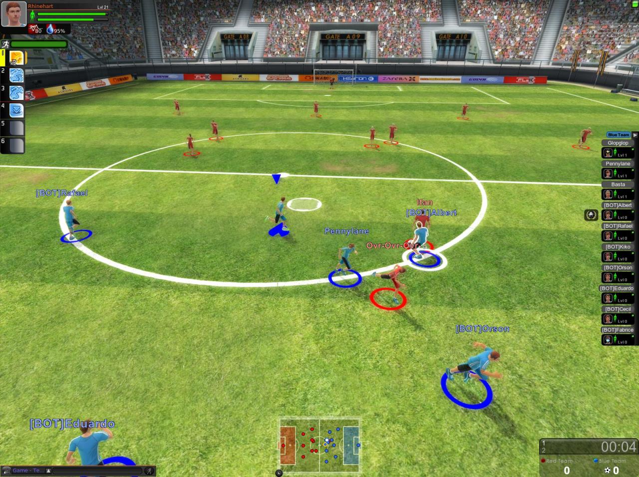 [14/01/2009] Beim Fußball spielen 11 menschliche Spieler gegen 11 menschliche Spieler. Wahlweise sind KI-Kicker zuschaltbar.