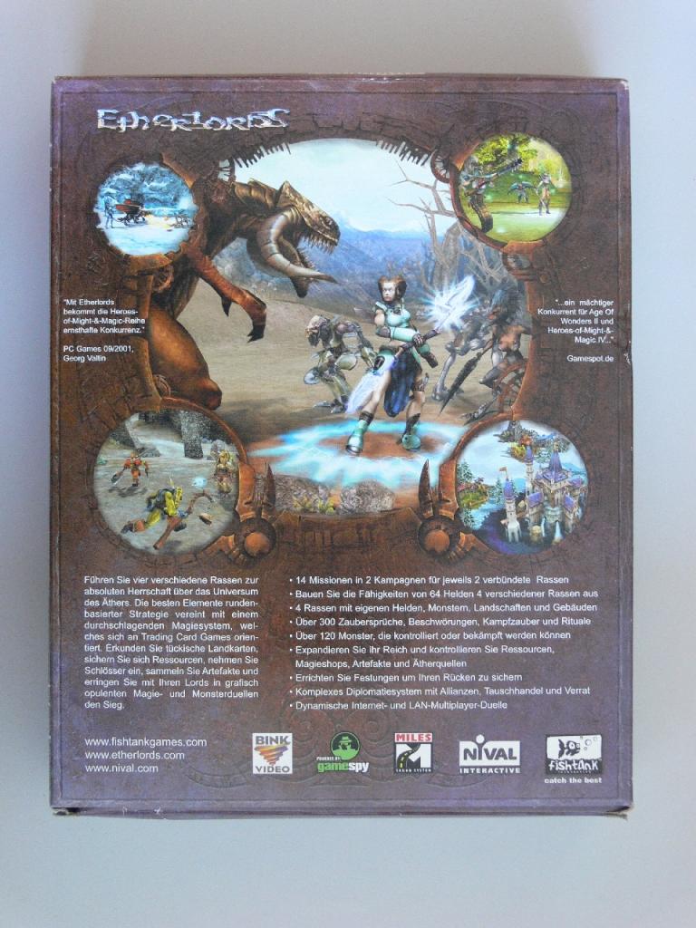 [12/01/2009] Eingesendet von Stefan Weiß, Chef vom Dienst bei PC Games - Etherlords: Rückseite der Pappschachtel.