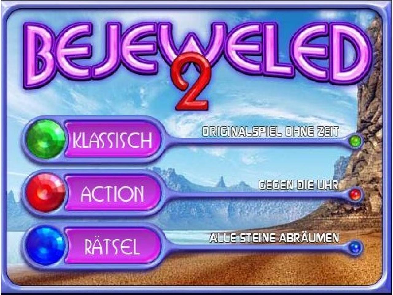 [22/01/2009] Im Startmenü von Bejeweled 2 wählen Sie zwischen den drei Modi.