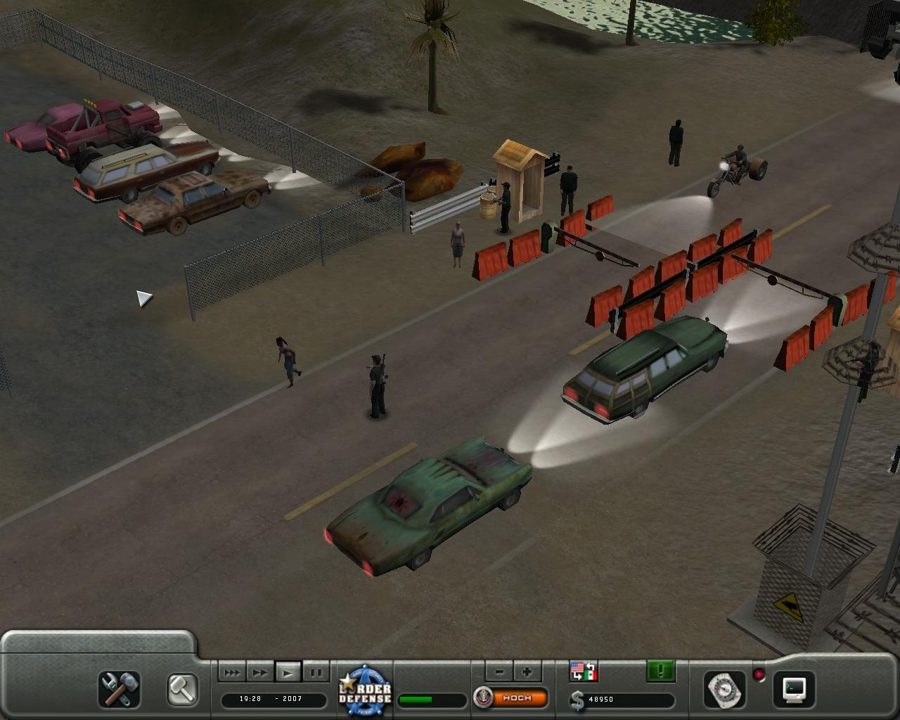 [23/01/2009] Grenzpatrouille: Die SimulationDie Idee hinter Grenzpatrouille: Die Simulation lässt sich als durchaus bedenklich umschreiben. Primär geht es darum, an der mexikanisch-amerikanischen Grenze die illegale Einwanderung zu unterbinden. Und wenn Sie schon dabei sind, verhindern Sie gleich terroristische Aktivitäten und Drogenhandel. Für sich betrachtet, klingt das spannend. Ist es aber nicht. Da sitzen Sie nun und gucken zu, wie Autos die Grenze passieren, dösen langsam vor sich hin und stellen sich kurz vor dem Einschlafen noch die Frage: „Verdammt, warum machen denn die Polizisten nie das, was ich sage?“. Während Sie schon wegratzen, geben wir die Antwort: Weil sie a.) mit wenig *huuhaa* Hirn ausgestattet sind und b.) die Steuerung derart schwamm … *zzzZZZzzz*