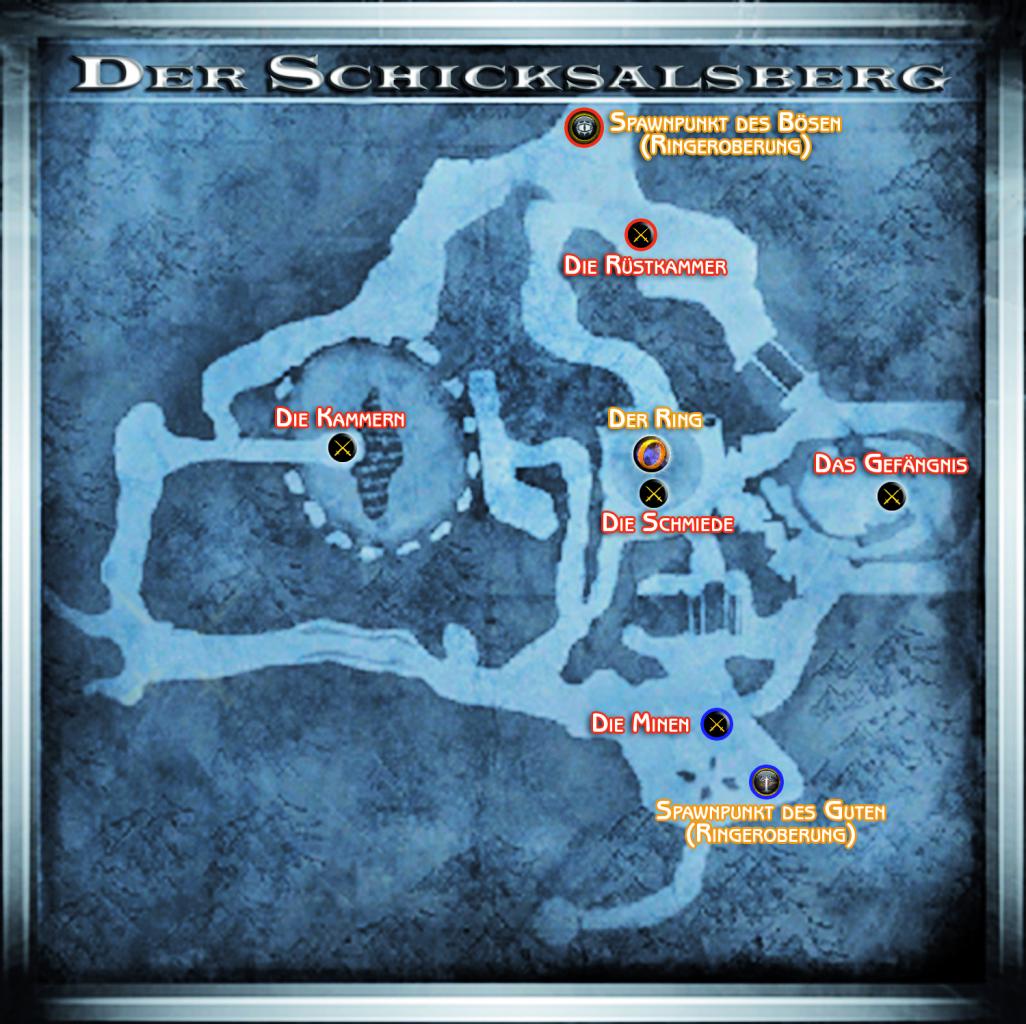 [14/01/2009] Im Herzen des berühmten Vulkans kämpfen die Spieler um Eroberungspunkte und das Schicksal des Einen Rings. Im Eroberungsmodus hat diese Karte vier Kontrollpunkte. Im Modus »Ringeroberung« erscheint der Ring nahe der Mitte der Map, und beim »Helden-Team-Deathmatch« stehen Ihnen die mächtigsten Spielcharaktere überhaupt zur Verfügung!Tipps & Tricks: Ringeroberung - Vom Ring aus führen zwei Routen zur Basis jedes Teams.- Befindet sich das gegnerische Team im Besitz des Rings, versuchen Sie, den Ringträger an einer der Brücken abzufangen, die über die Lavaflüsse führen. Hierbei handelt es sich um perfekte Engpässe, an denen Sie sogar eine große Gruppe von Feinden wirkungsvoll in einen Hinterhalt locken können!- Sobald er freigeschaltet wurde, kann Isildur der Seite des Guten einiges an dringend benötigter Kampfkraft verleihen. Er ist imstande, seine Gegner mit Narsil niederzumähen oder machtvolle Spezialfähigkeiten wie z. B. »Aeglos Spitze« und »Die Klinge der Mark« zu entfesseln. - Sparen Sie sich Ihre Energie für Kämpfe auf Leben und Tod auf, oder um sie gegen die Gruppe eines gegnerischen Ringträgers einzusetzen!Tipps & Tricks: Eroberung- Vom Startbereich jedes Teams führen zwei Tunnel weg. Durch jeden dieser Tunnel gelangen Sie zu einem neutralen Kontrollpunkt. - Halten Sie in einigen der Kammern nach Vorsprüngen Ausschau, die Ihnen eine Position für einen überraschenden Hinterhalt bieten.- Krieger und Kundschafter können Gegner in den engen Korridoren festnageln. Beginnen Sie in diesem Fall mit einem »leichten Angriff«, um Ihre Widersacher aus dem Gleichgewicht zu bringen, und gehen Sie dann zu mittelstarken, starken oder energiegeladenen Attacken über, um ihnen den Rest zu geben.- Der Schicksalsberg ist kein offenes Gebiet, und es ist schwierig zu sehen, wo sich die Action abspielt. Werfen Sie einen Blick auf die Karte, um zu sehen, wie die Kontrolle über die Eroberungspunkten wechselt, und halten Sie die Augen nach den Schilden von Zauberern in der Ferne offen, um herauszufinden, wo die Gefechte toben. - Das Team des Bösen kann den Dunklen Herrscher persönlich freischalten: Sauron. Obwohl er bloß mit einem Streitkolben bewaffnet ist, sorgen seine verheerenden Spezialfähigkeiten dafür, hat das Team des Guten vor Furcht erzittert!Tipps & Tricks: Helden-Team-Deathmatch- Machen Sie sich den Vorsprung zunutze, der die Glut überragt. Hier können Sie Gegner mit Fernwaffen oder einem Nahkampfangriff aus dem Hinterhalt überraschen.- Dank Frodos bescheidener Größe ist seine Tarnung besser als die jedes Kundschafters. Er ist nicht bloß in der Lage, reguläre Angriffe auszuführen, während er getarnt ist; auch kann man bei dem kleinwüchsigen Hobbit leicht den üblichen Schimmer übersehen, der einen unsichtbaren Kundschafter gemeinhin verrät. Machen Sie sich dies zunutze, indem Sie Gegner von hinten attackieren, wann immer Ihre Spezialfähigkeiten zur Gänze aufgeladen sind!- Die Nazgûl haben mit Feinden leichtes Spiel, wenn sie sie zügig mit einem Stoß ihres »Schwarzen Atems« zu Fall bringen. Gelingt Ihnen das nicht, kann »Die Macht der Neun« Feinde von den Füßen holen oder sie beiseite schleudern.- Auf der Seite des Bösen steht Schlangenzunge Frodo in nichts nach. Tarnen Sie sich und verstecken Sie sich in den Schatten der Kammern, in denen sich die Action abspielt, ehe Sie hinter Ihrem Opfer aus Ihrer Deckung hervorschlüpfen und seinem Leben mit einem »Blendschlag«, einem »Seelenhieb« oder einem Dolchstoß in den Rücken ein Ende bereiten!