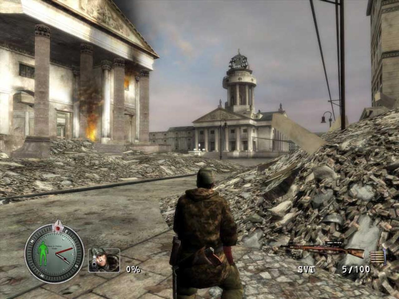 [16/01/2009] Sniper EliteSniper Elite versetzt Sie mitten in die Endphase des 2. Weltkrieges. Wir befinden uns in den letzten Wochen, das Geschehen spielt zu großen Teilen in Berlin ab, welches von deutschen Militärs noch immer unerbittlich verteidigt wird. Sie schlüpfen in die Rolle eines amerikanischen Scharfschützen, der nach Berlin marschiert. Ihr Ziel besteht darin, die Russen daran zu hindern Einblick in die Plläne der deutschen V2-Raketen zu erhalten.