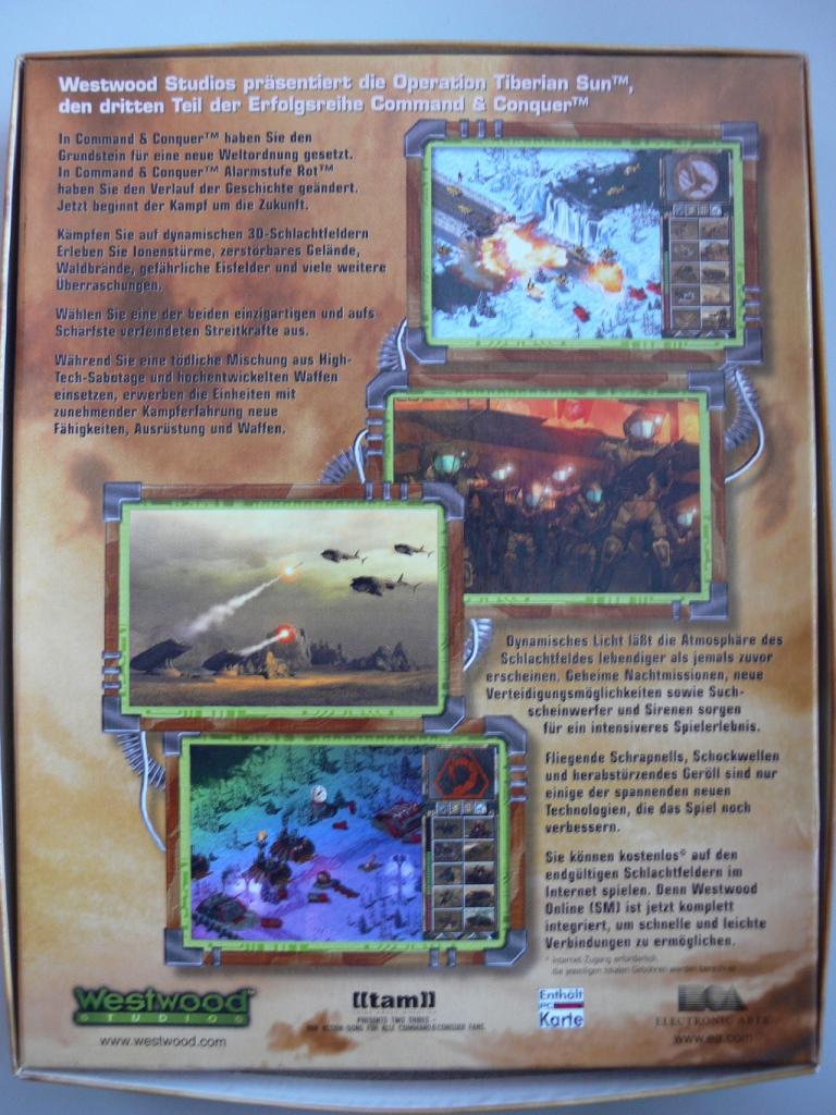 [07/01/2009] Command & Conquer: Operation Tiberian Sun - Die Rückseite der Pappschachtel.