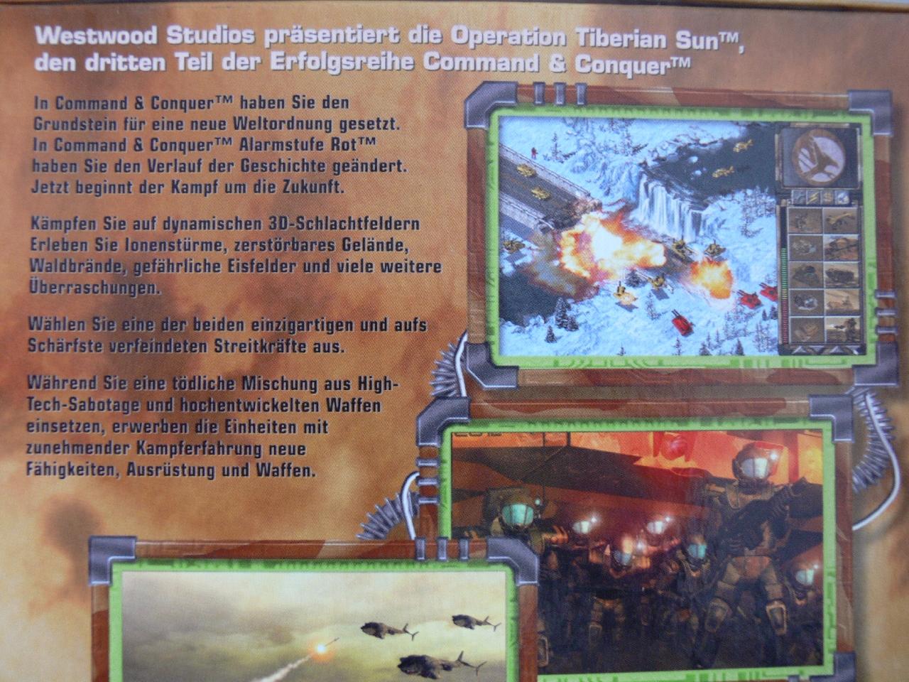 [07/01/2009] Command & Conquer: Operation Tiberian Sun wurde in einer heute seltenen Pappschachtel verkauft.