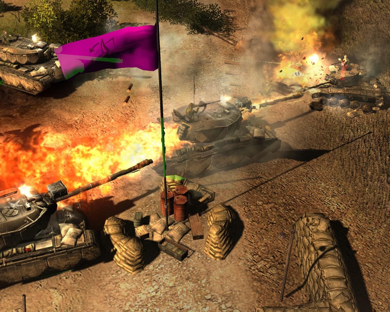 [20/03/2009] Haben Ihre Einheiten einen Punkt eingenommen, wird flugs die Flagge gewechselt. Das System funktioniert zügig und unkompliziert, macht auch wie hier im Mehrspieler-Modus Spaß.