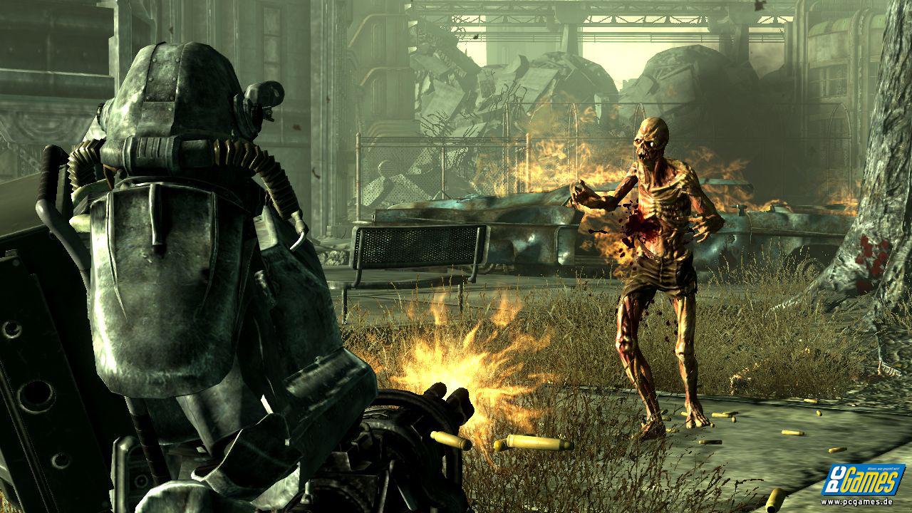 [20/03/2009] Fallout 3 >>> Das Rollenspiel des Jahres 2008 versetzt Sie in eine brutale, postatomare Endzeit, bevölkert von Mutanten und anderen mordlüsternen Gesellen. Der Spieler versucht in dieser harten Welt seine Heimat, einen Schutzbunker, zu retten. Genau wie die beiden Vorgängerteile geizt das Spiel nicht mit virtuellem Blut, um der düsteren Atmosphäre seiner Welt gerecht zu werden.