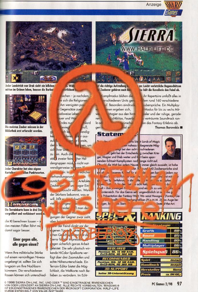[25/03/2009] Was soll man dazu sagen, außer: „Blahblah Mister Freeman, blahblah.“ Im Hintergrund, ebenfalls ein Sierra-Spiel: Lords of Magic.