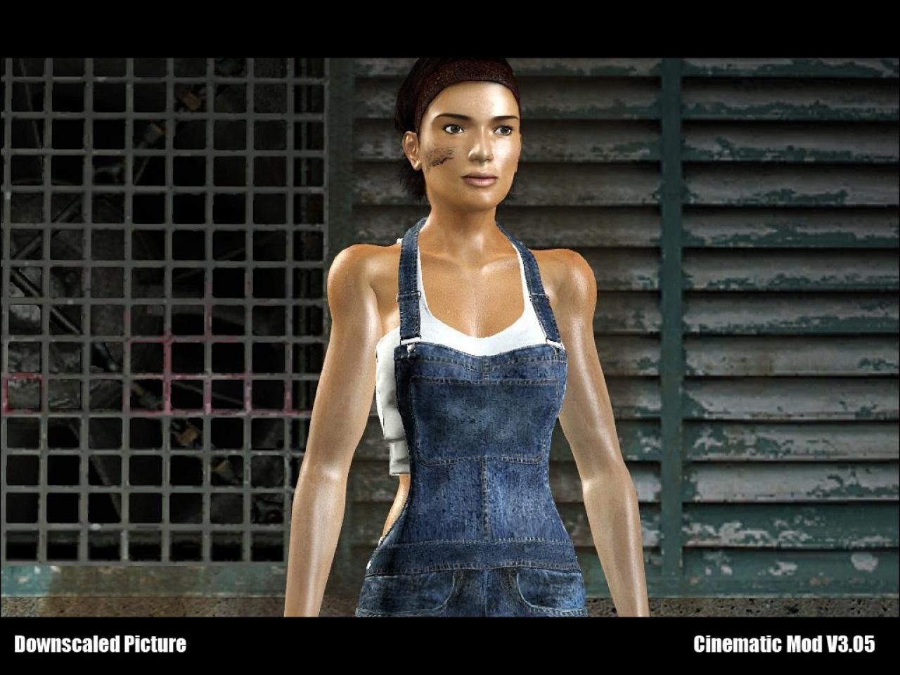 [25/04/2009] Alyx Vance im Peter Lustig-Look: Screenshot aus Fake Factory´s Cinematic Mod Version 3.05.