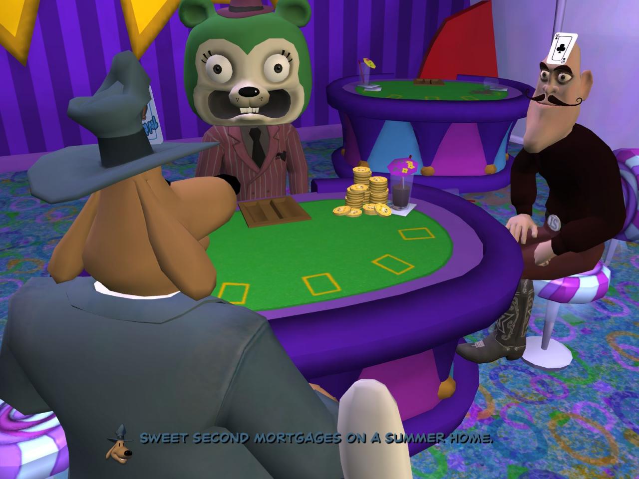 [23/04/2009] Sam & Max: Season One – The Mole, the Mob and the Meatball (2007)Ein Spion innerhalb der Mafia schweigt. Sam & Max finden heraus, warum. Mittel zum Zweck: Verfolgungsjagden, Schusswechsel, sich selbst Tod stellen und eine sehenswerte Explosion als Finale. Die Rätsel sind wie immer zu leicht. Mit dabei: Mysteriöse Teddybären und Vollidioten.