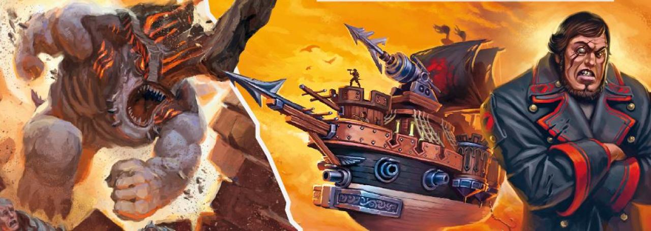 [30/04/2009] Captain Blight (rechts) jagt in Battleforge: Renegade mit dem Schiff Ravenheart den weißen Juggernaut Mo (links).