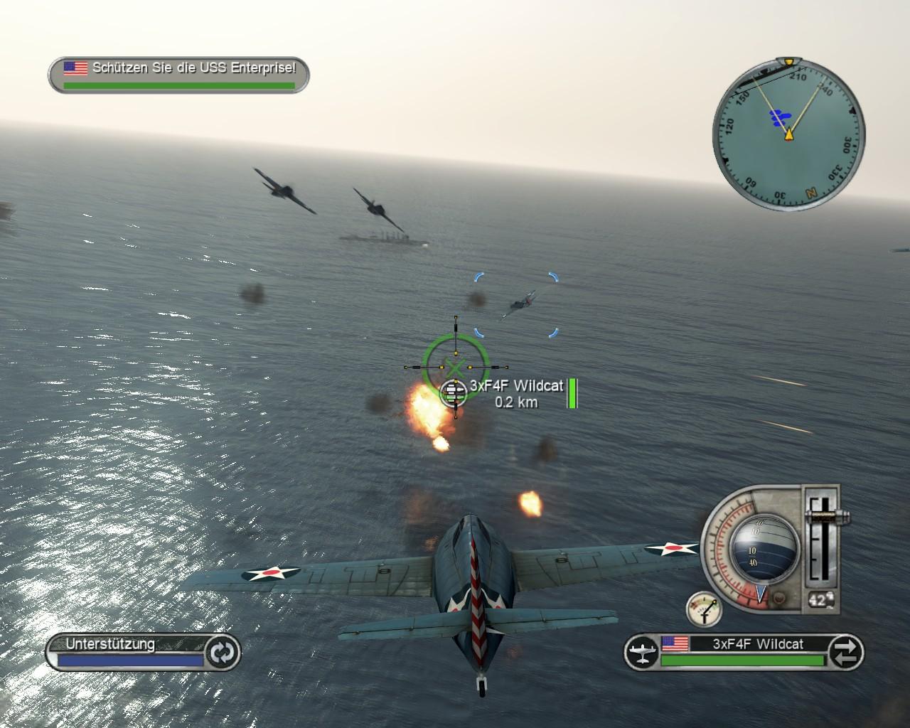 [28/05/2009] Die arcadelastige Fliegersteuerung ermöglicht feine Dogfights. 