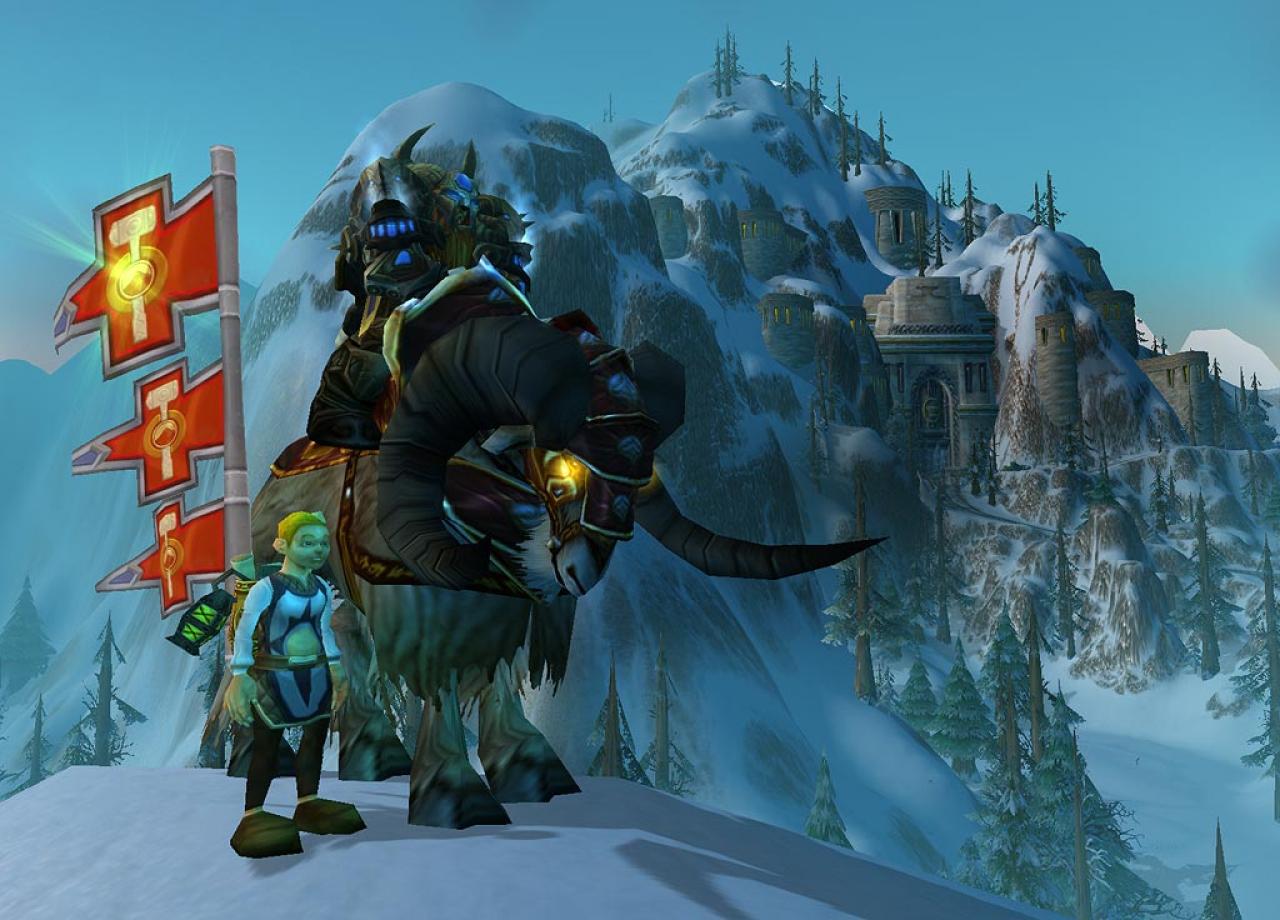 [04/05/2009] Ironforge (Eisenschmiede) ist die imposante Heimstatt der Zwerge in Azeroth, World of Warcraft, die sich an die Ausläue eines gewaltigen Berges schmiegt. Während des zweiten Krieges wurde Eisenschmiede erfolglos vom Drachenmaulklan der Orcs belagert. Vor allem der Innenbau ist wirklich stilvoll und imposant.