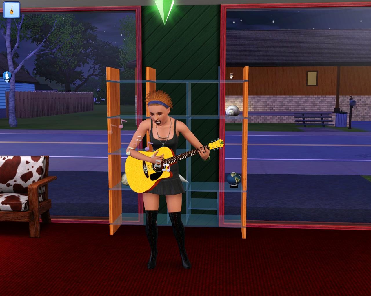 [22/06/2009] Wenn es unsere virtuelle Freundin irgendwann tatsächlich einmal zu Weltruhm bringen soll, muss sie zuvor die Gitarre im Schlaf spielen können.