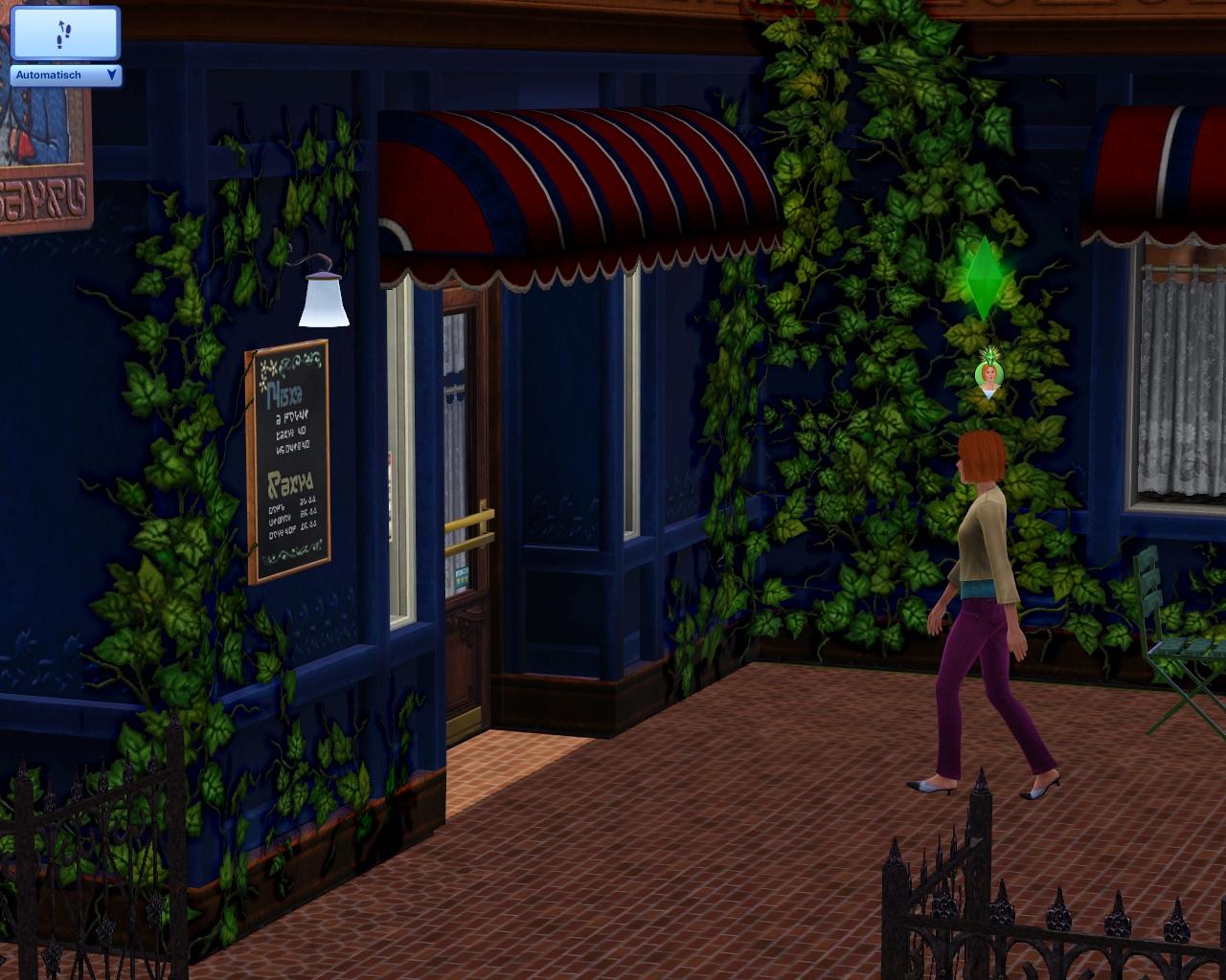 [19/06/2009] Unser Sim bewirbt sich im Bistro „Zum kleinen Korsen“, die feinere der beiden Adressen in Sunset Valley. Der namengebende Herr ist übrigens ein bekannter französischer Politiker.