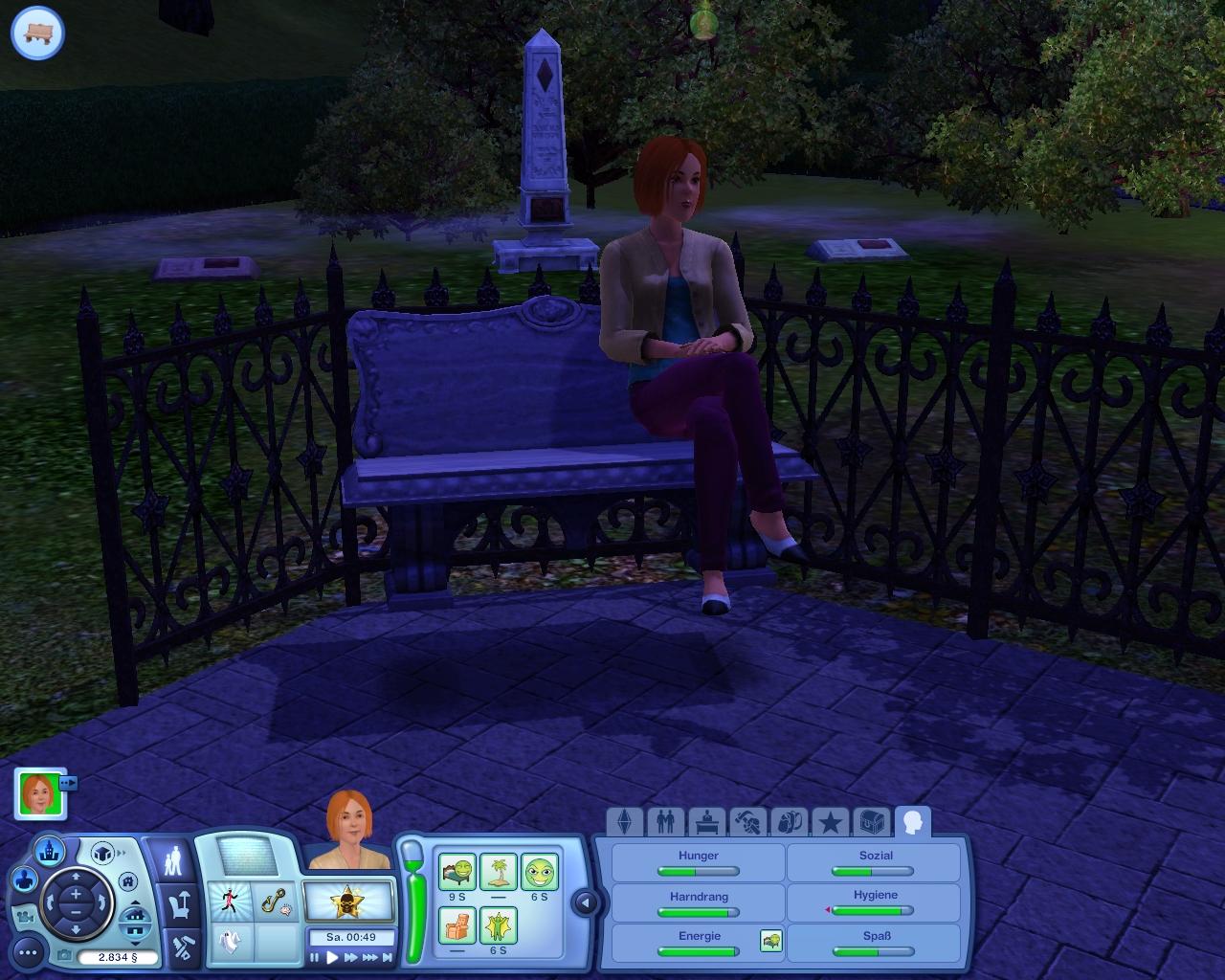[22/06/2009] Wenige Sims trauen sich nachts auf den Friedhof. Nicht so Roswitha, die ständig davon träumt, die Geister Verstorbener zu sehen.