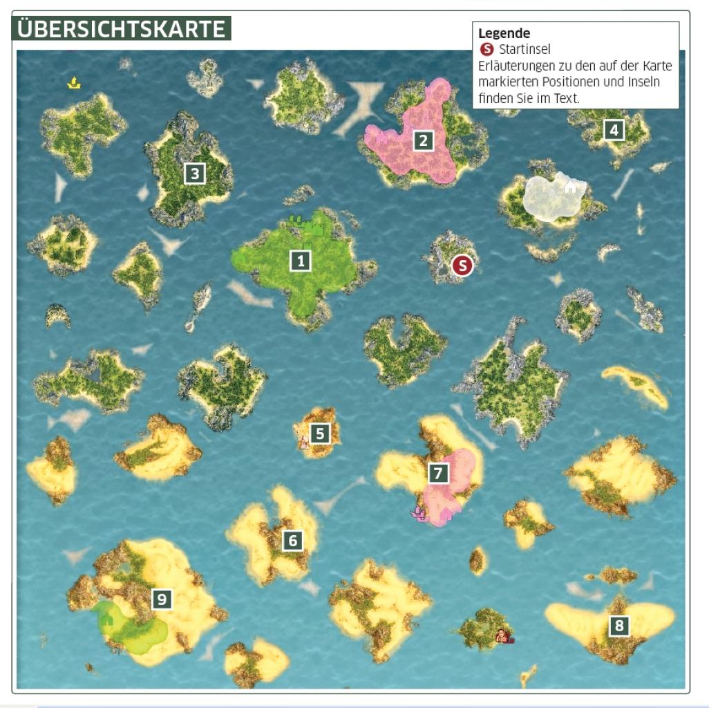 [23/06/2009] Anno 1404 - Komplettlösung: Übersichtskarte zum Szenario 