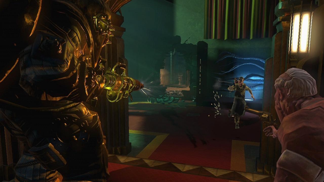 [05/06/2009] In Bioshock 2 darf man seinen Gegner in Brand setzen, bevor man ihn mit einer MG erledigt.