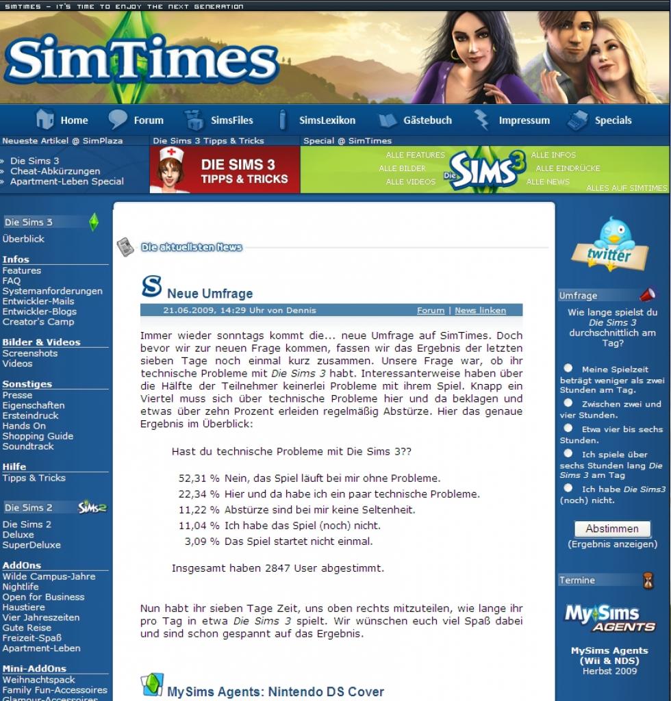 [22/06/2009] Michael Brumm von simtimes.de über Die Sims 3.