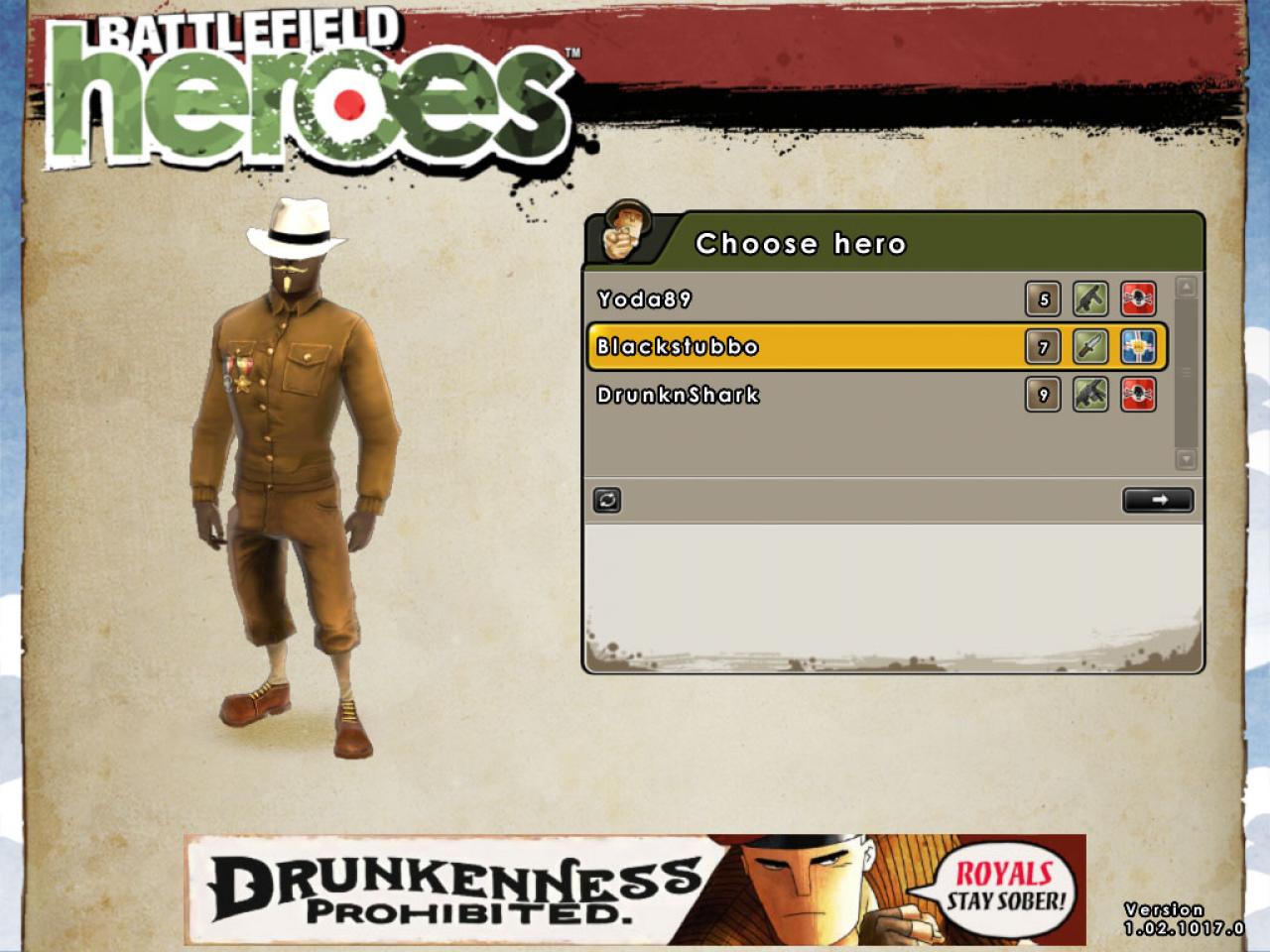 [29/07/2009] 7. AB INS SPIEL: Starten Sie Heroes mit einem Klick auf den „Play Now!“-Knopf und loggen Sie sich mit einem Ihrer Helden ein.