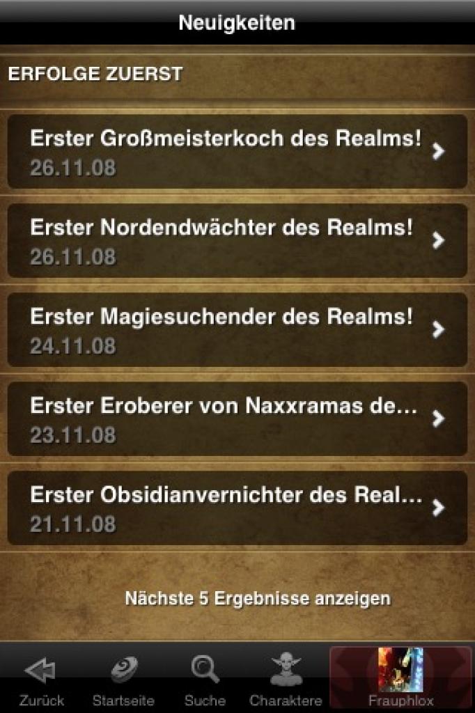 [17/07/2009] Das World of Warcraft-Arsenal als mobiles Arsenal für das iPhone. (6)