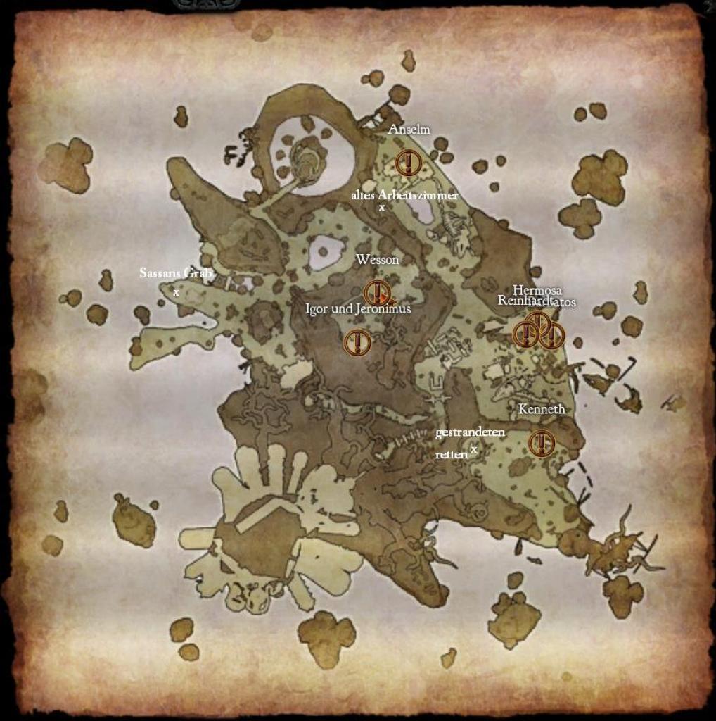 [24/07/2009] Divinity 2 - Lösung, weiterführender Screenshot: Karte der Wächterinsel.