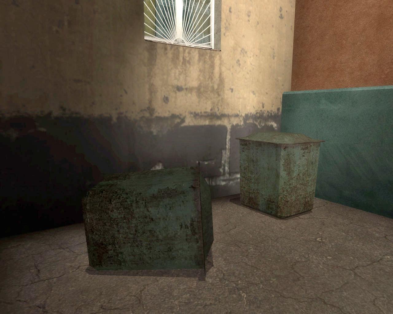 [28/07/2009] An der Oberfläche: Bei den Mülltonnen handelt es sich um eine Anspielung auf Pathologic, das erste Spiel des The-Void-Entwicklerstudios Ice-Pick Lodge.