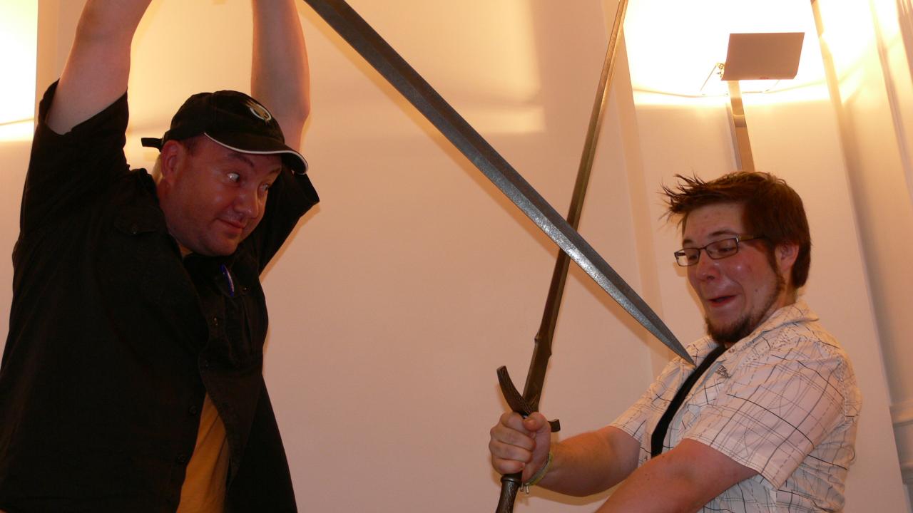 [01/07/2009] Stefan und Christoph üben schon mal für Dragon Age: Origins