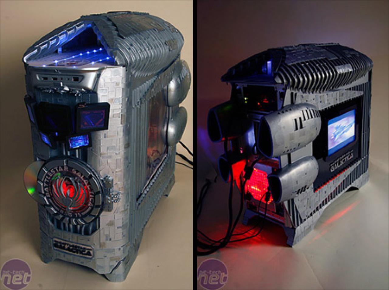 [24/07/2009] Der Battlestar-Galactica-Mod wurde von Brian Carter entwickelt und basiert auf einem CoolerMaster-Gehäuse. Ein AMD Athlon 64 X2 6000x ist mit einer GeForce 8800 GTS verbaut.