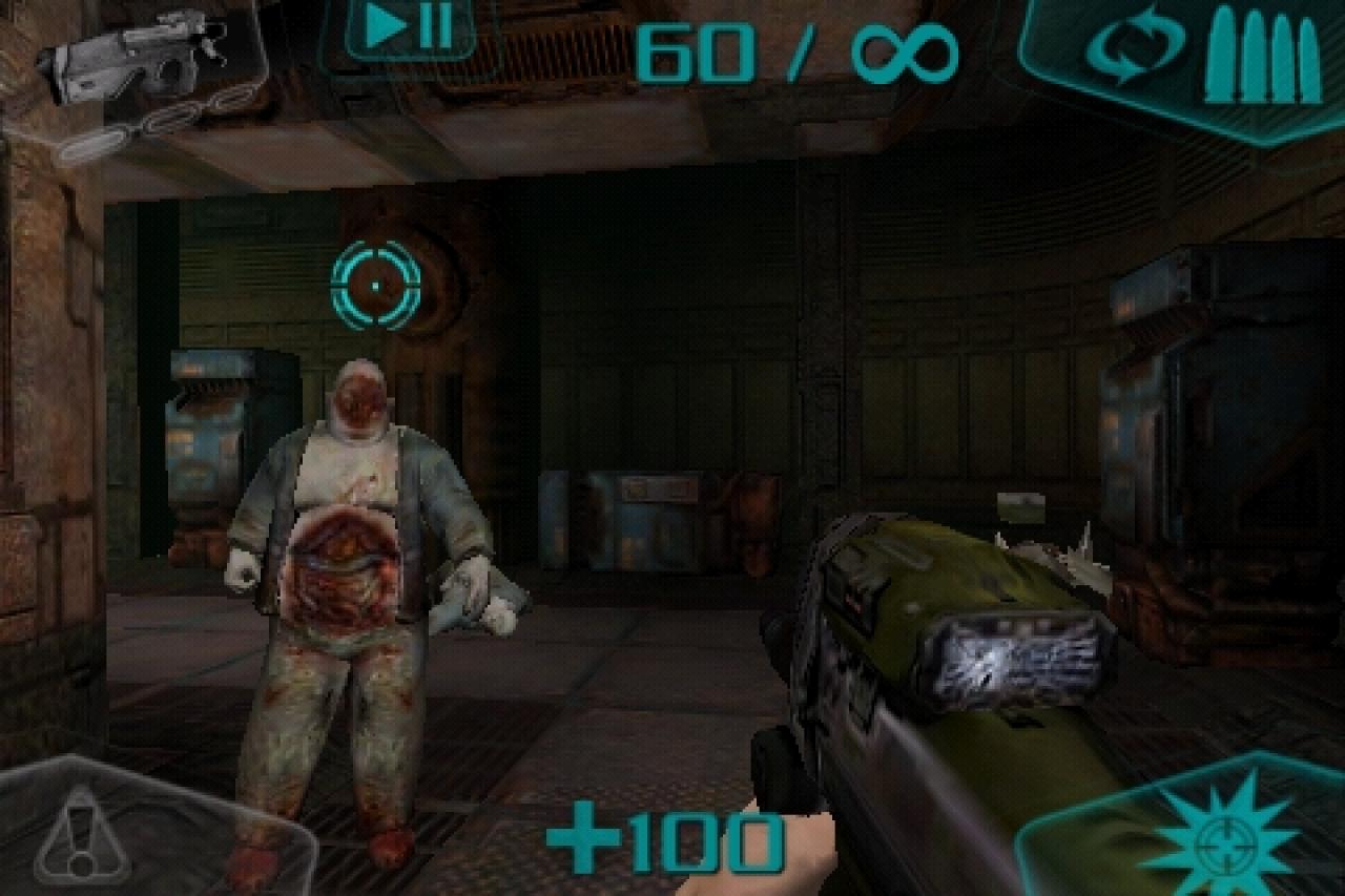 [22/07/2009] Oben rechts laden Sie nach, oben links wchseln Sie die Waffe. Das Play/Pause Zeichen führt Sie ins InGame-Menü. Unten links können Sie ausweichen oder Deckung nehmen. Unten rechts schießen Sie.