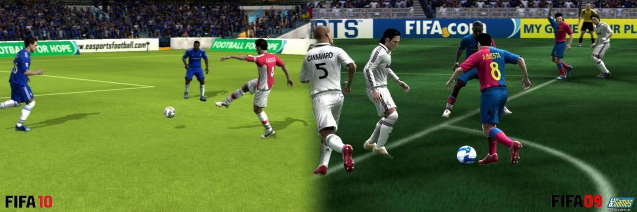 [17/07/2009] Die PC-Version von FIFA 09 und FIFA 10 im Grafikvergleich.